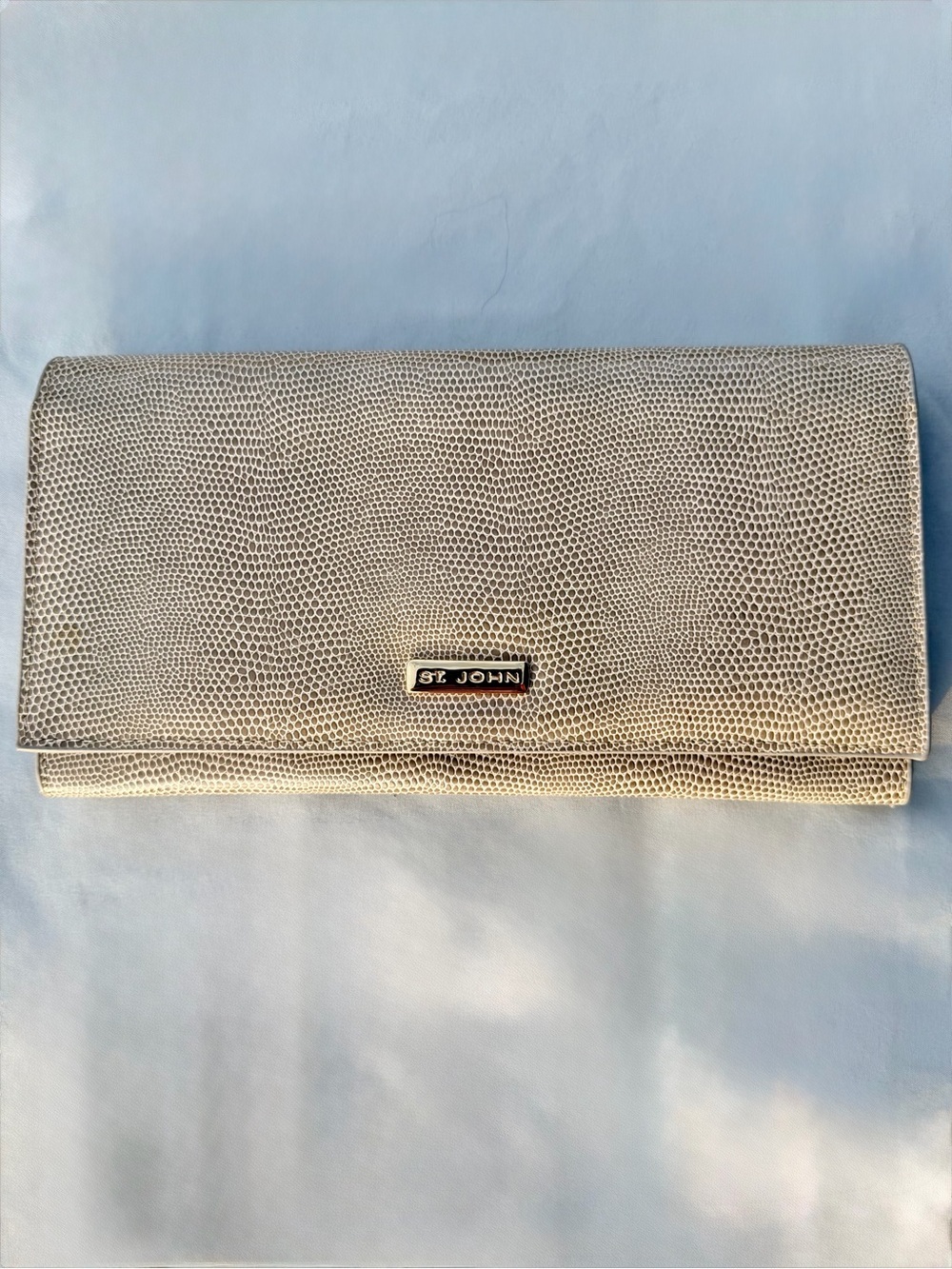 St. John Embossed Leather Clutch/Organizer